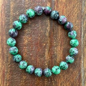 Genuine Ruby Zoisite Stretch Cord Bracelet
